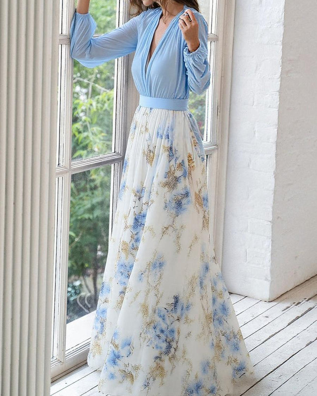Women’s Floral Chiffon Maxi Dress