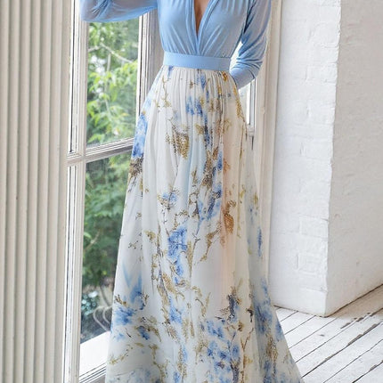 Women’s Floral Chiffon Maxi Dress