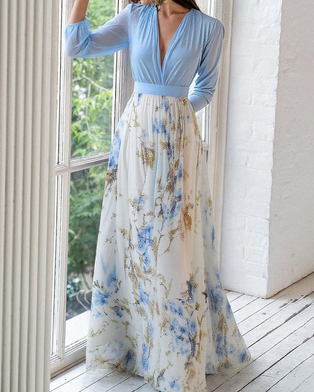 Women’s Floral Chiffon Maxi Dress
