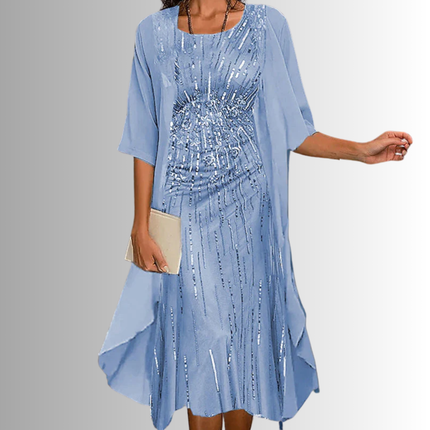 Women’s Floral Dress and Open Front Cardigan Set