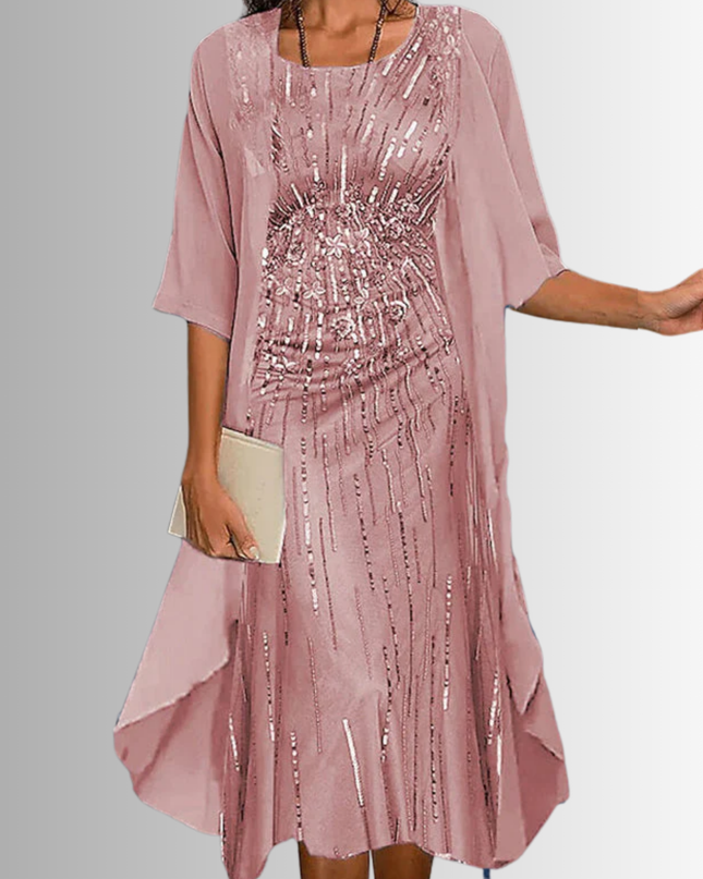 Women’s Floral Dress and Open Front Cardigan Set