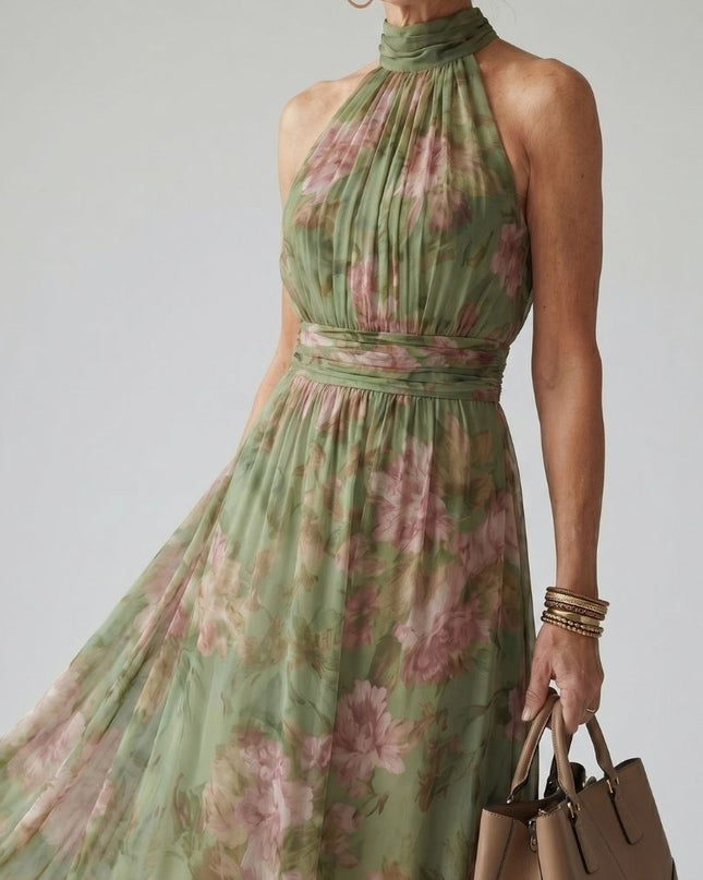 Women’s Floral Halter Maxi Dress