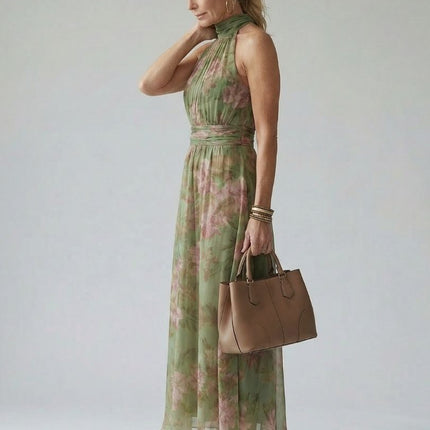 Women’s Floral Halter Maxi Dress