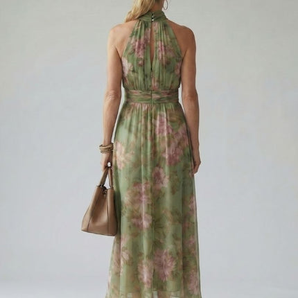 Women’s Floral Halter Maxi Dress