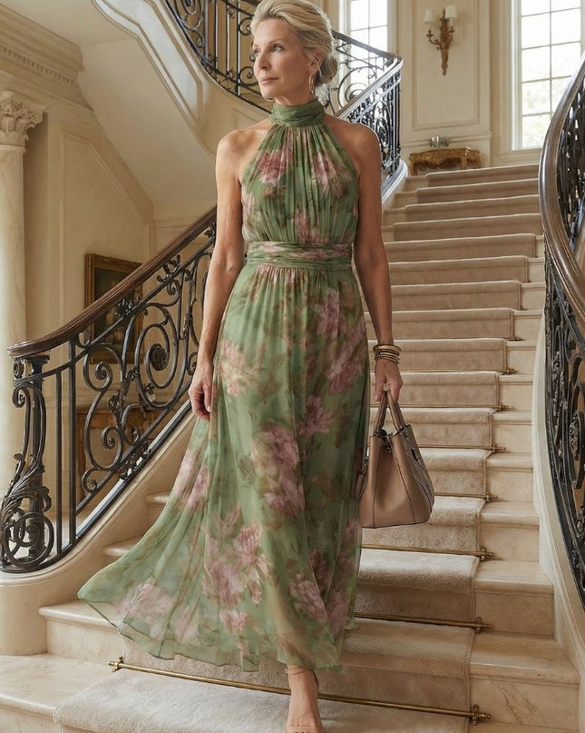 Women’s Floral Halter Maxi Dress