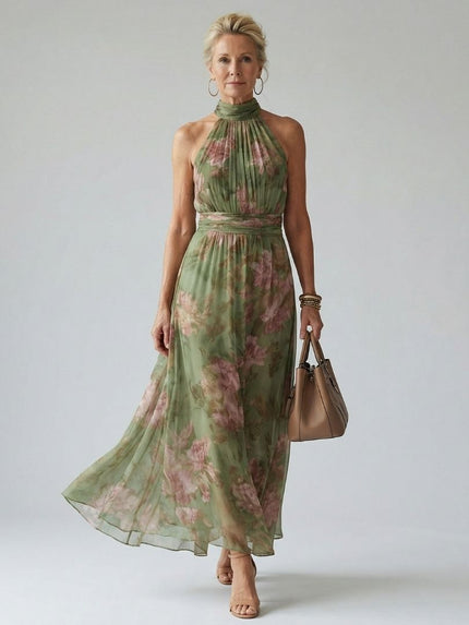 Women’s Floral Halter Maxi Dress