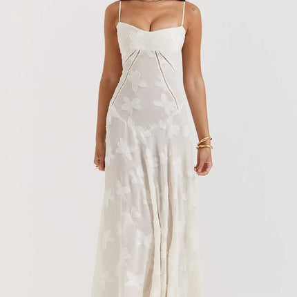 Women’s Floral Jacquard Maxi Dress