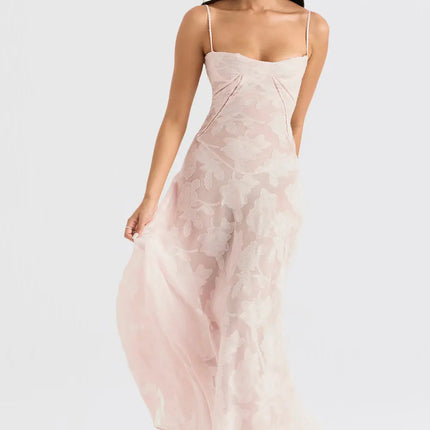 Women’s Floral Jacquard Maxi Dress