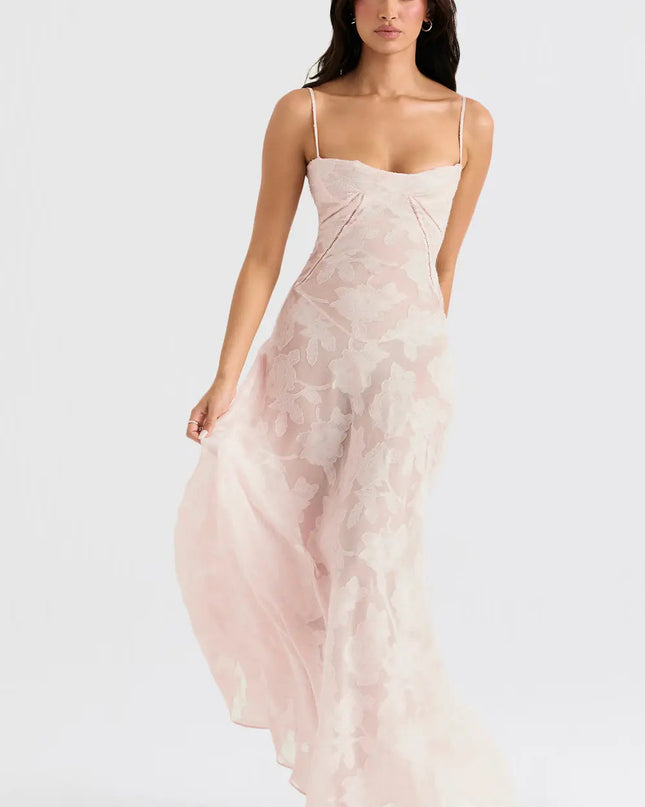Women’s Floral Jacquard Maxi Dress