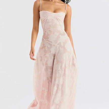 Women’s Floral Jacquard Maxi Dress