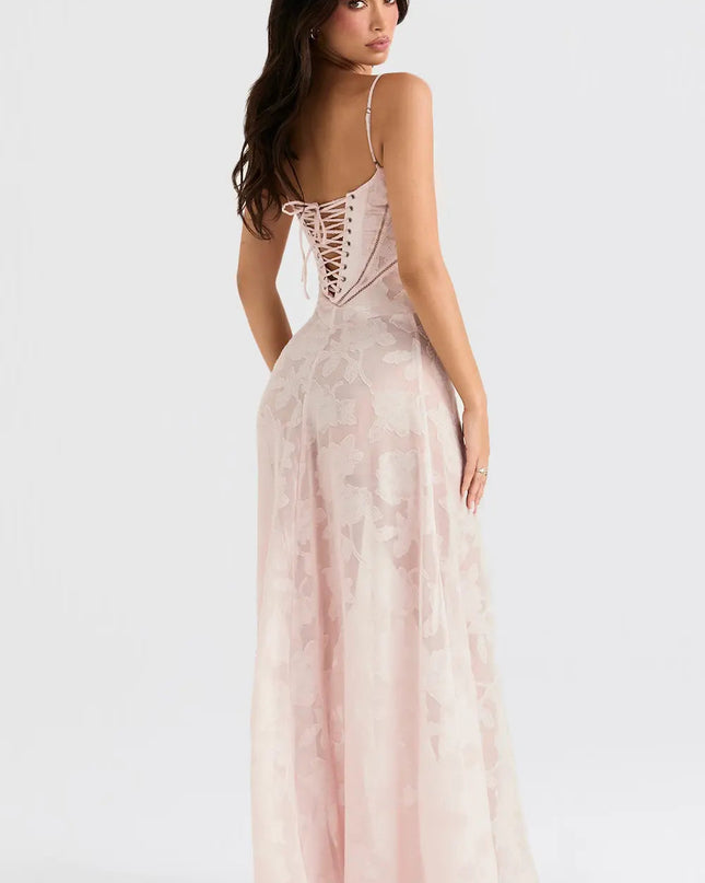 Women’s Floral Jacquard Maxi Dress