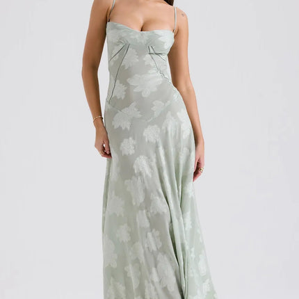Women’s Floral Jacquard Maxi Dress