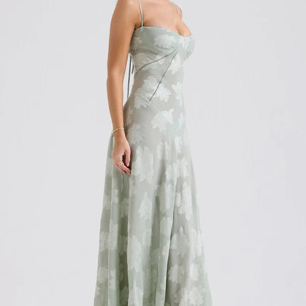 Women’s Floral Jacquard Maxi Dress