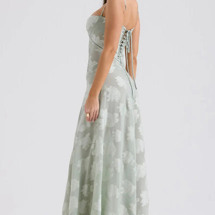 Women’s Floral Jacquard Maxi Dress
