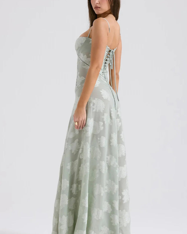 Women’s Floral Jacquard Maxi Dress
