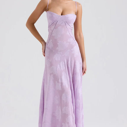 Women’s Floral Jacquard Maxi Dress