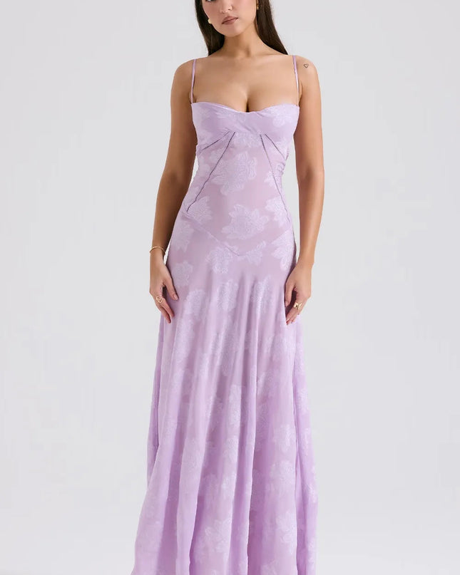 Women’s Floral Jacquard Maxi Dress