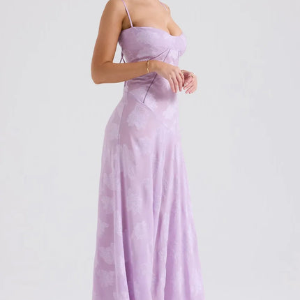 Women’s Floral Jacquard Maxi Dress