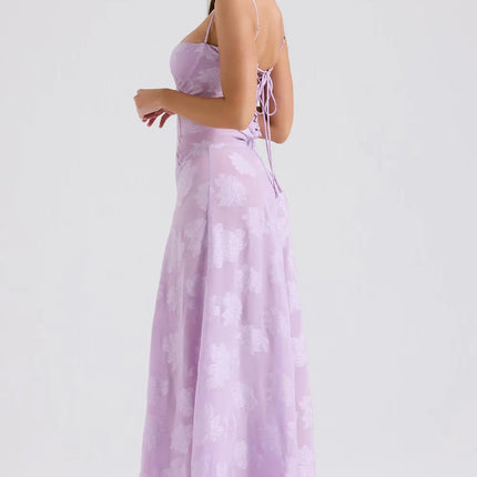 Women’s Floral Jacquard Maxi Dress