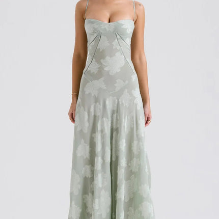Women’s Floral Jacquard Maxi Dress