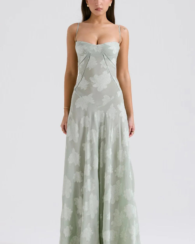 Women’s Floral Jacquard Maxi Dress