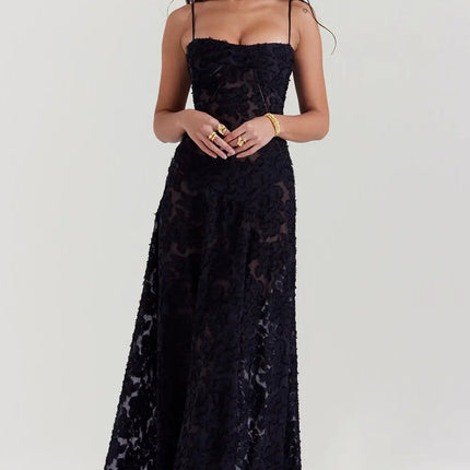 Women’s Floral Jacquard Maxi Dress