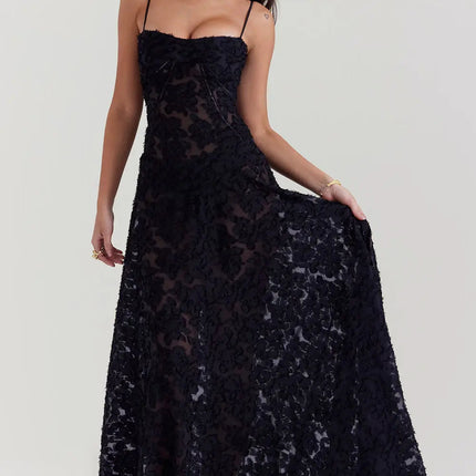 Women’s Floral Jacquard Maxi Dress