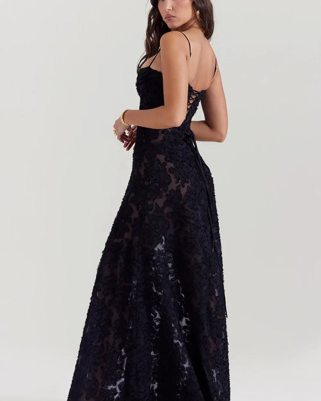 Women’s Floral Jacquard Maxi Dress