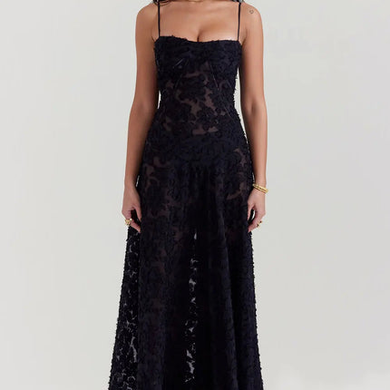 Women’s Floral Jacquard Maxi Dress