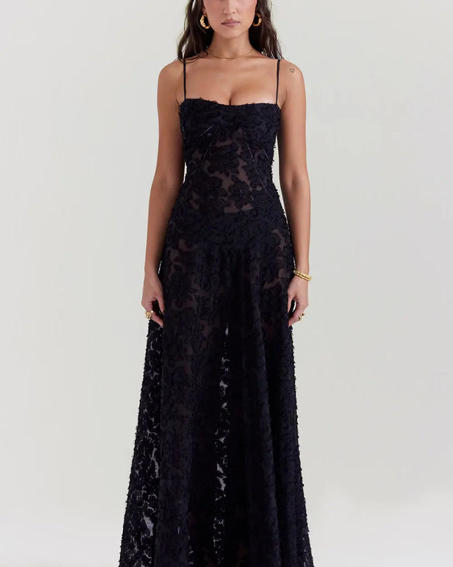 Women’s Floral Jacquard Maxi Dress
