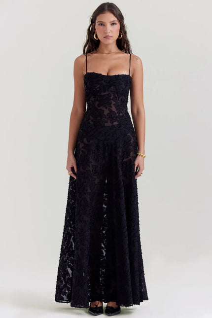 Women’s Floral Jacquard Maxi Dress