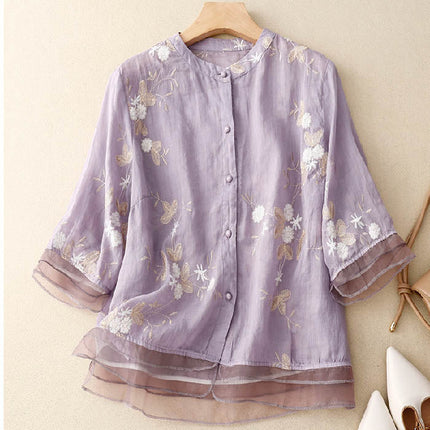 Women’s Floral Layered Hem Blouse
