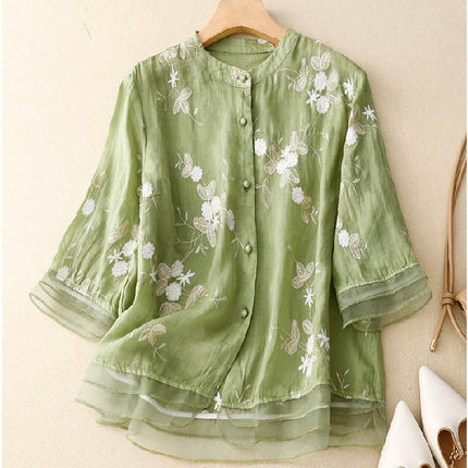 Women’s Floral Layered Hem Blouse