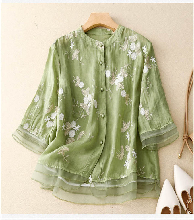 Women’s Floral Layered Hem Blouse
