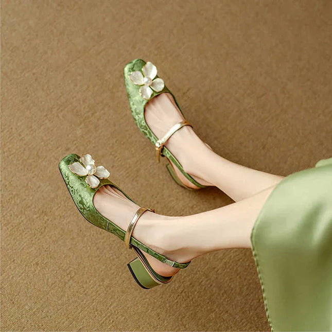 Women’s Floral Mary Jane Heels