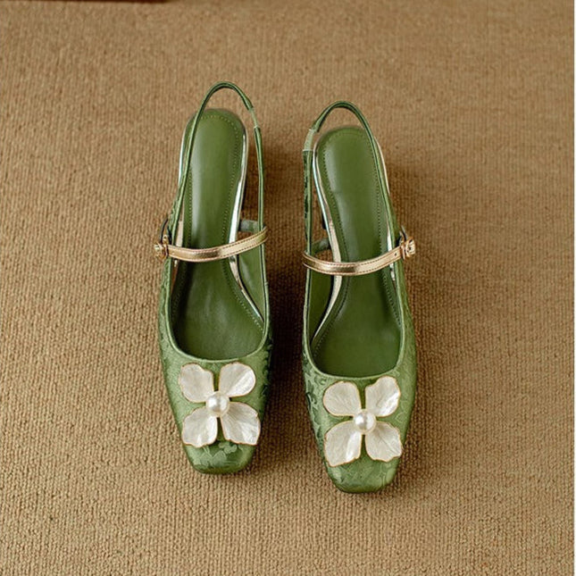 Women’s Floral Mary Jane Heels