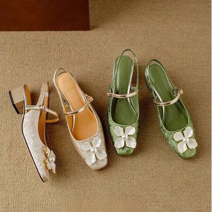 Women’s Floral Mary Jane Heels