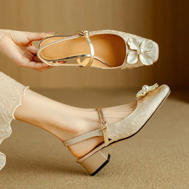 Women’s Floral Mary Jane Heels