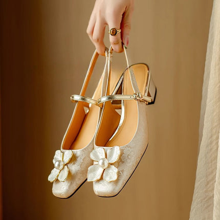 Women’s Floral Mary Jane Heels