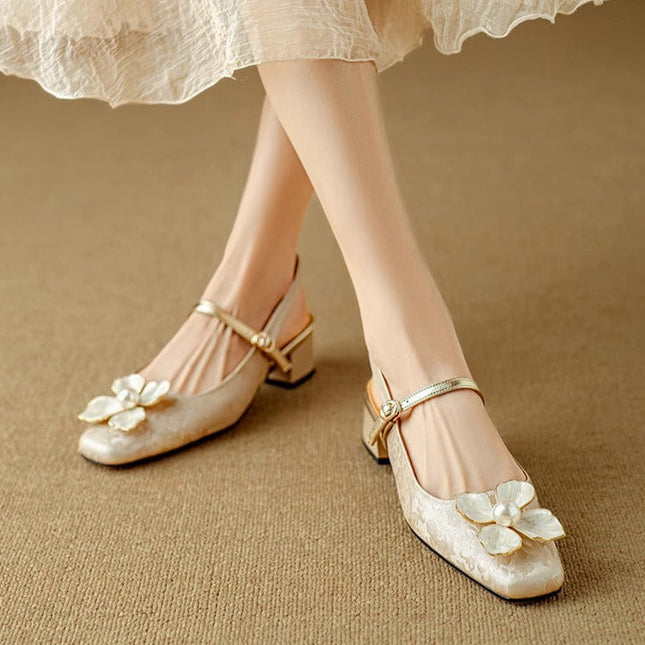 Women’s Floral Mary Jane Heels