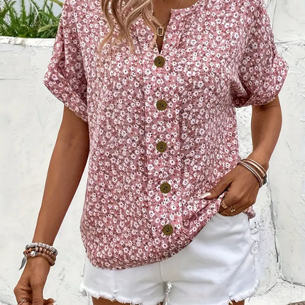 Women’s Floral Notch Neck Top