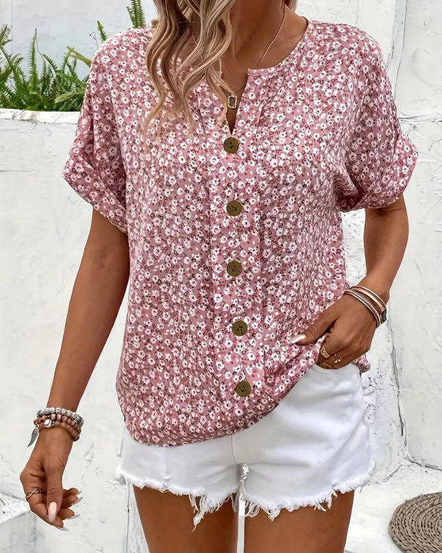 Women’s Floral Notch Neck Top