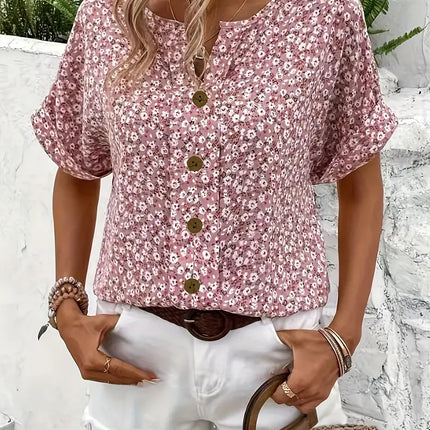 Women’s Floral Notch Neck Top