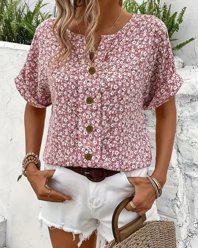 Women’s Floral Notch Neck Top