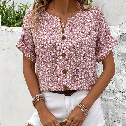Women’s Floral Notch Neck Top