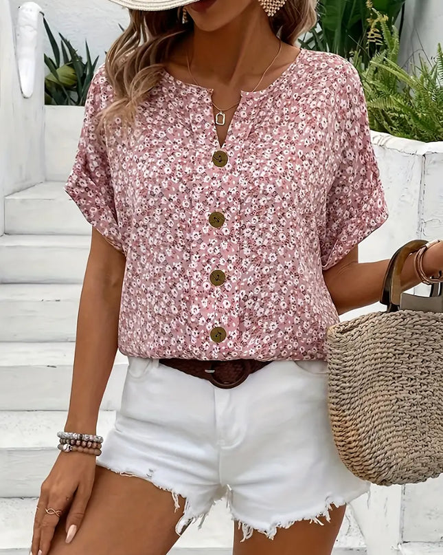 Women’s Floral Notch Neck Top