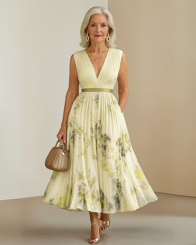 Women’s Floral Pleated Summer Wedding Guest Dress