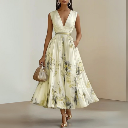 Women’s Floral Pleated Summer Wedding Guest Dress