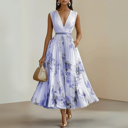 Women’s Floral Pleated Summer Wedding Guest Dress