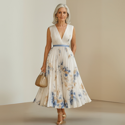 Women’s Floral Pleated Summer Wedding Guest Dress